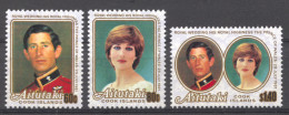 Aitutaki, 1981, Royal Wedding, Prince Charles, Lady Diana, MNH, Michel 406-408 - Aitutaki