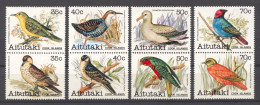 Aitutaki, 1982, Birds, Animals, MNH Pairs From Set, Michel 394-401 - Aitutaki