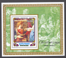 Aitutaki, 1992, Christmas, Guido Reni Paintings, Art, MNH, Michel Block 79 - Aitutaki