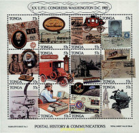 59211 MNH TONGA 1989 20 CONGRESO DE LA UPU - Chevaux