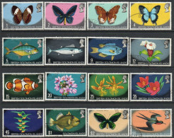 Solomon Islands 1972 Butterflies Definitives Set Of 16, Used, SG 219/33a (BP) - Salomonseilanden (...-1978)