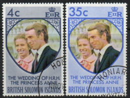 Solomon Islands 1973 Royal Wedding Set Of 2, Used, SG 245/6 (BP) - British Solomon Islands (...-1978)