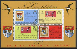 Solomon Islands 1974 New Constitution MS, Used, SG 266 (BP) - Islas Salomón (...-1978)