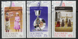 Solomon Islands 1977 Royal Silver Jubilee Set Of 3, Used, SG 334/6 (BP) - Isole Salomone (...-1978)