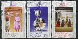 Solomon Islands 1977 Royal Silver Jubilee Set Of 3, Used, SG 334/6 (BP) - Salomonseilanden (...-1978)