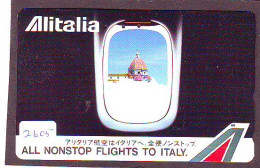 Télécarte JAPON *Alitalia* (2605) AVIATION * AIRLINE Phonecard JAPAN AIRPLANE * FLUGZEUG * - Aviones