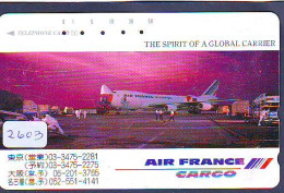 Télécarte JAPON * AIR FRANCE * (2603) AVIATION * AIRLINE Phonecard JAPAN AIRPLANE * FLUGZEUG * - Aviones