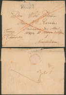 Précurseur - LAC Non Datée (7 Maart 1825, Départ ?) + Obl Linéaire Noir OSTENDE / FRANCO (type 10) > Amsterdam - 1815-1830 (Période Hollandaise)