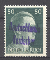 Germany, Meissen, Local Issues, 1945, Hitler 50 Pf, MNH, Michel 18 - Forgery ??? - Privées & Locales