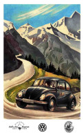 Affiche Poster - Volkswagen Cox Coccinelle Montagne - Voitures