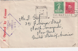 AUSTRALIE LETTRE DE MELBOURNE 1941 AVEC CENSURE - Storia Postale
