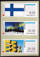 DENMARK 2017  FINLANDIA 2017: Strip Of 3 ATM Labels UM/MNH   MiNr.102-04      ( Lot  H  1673 ) - Viñetas De Franqueo [ATM]