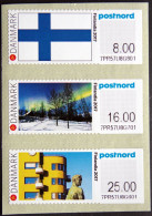 DENMARK 2017  FINLANDIA 2017: Strip Of 3 ATM Labels UM/MNH   MiNr.102-04      ( Lot  H  1676 ) - Timbres De Distributeurs [ATM]