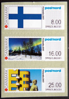 DENMARK 2017  FINLANDIA 2017: Strip Of 3 ATM Labels UM/MNH   MiNr.102-04      ( Lot  H  1679 ) - Automatenmarken [ATM]