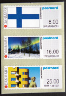 DENMARK 2017  FINLANDIA 2017: Strip Of 3 ATM Labels UM/MNH   MiNr.102-04      ( Lot  H  1682 ) - Automatenmarken [ATM]