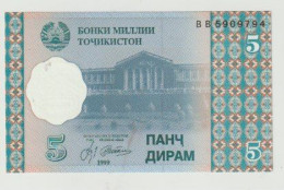 Banknote Tajikistan 5 Dirams 1999 UNC - Tadzjikistan