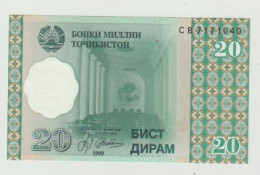 Banknote Tajikistan 20 Dirams 1999 UNC - Tadzjikistan
