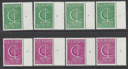 Belgique - 1966 - COB 1389 à 1390 ** (MNH) - Planches 1 à 4, Série Complète - 1961-1970