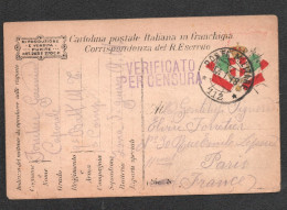 1918 CORRESPONDANCE MILITAIRE / ALBANIA A PARIS / CACHET POSTA MILITARE 112 D2013 - Altri & Non Classificati