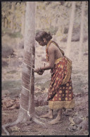 OLD CPA * Ceylon - A RUBBER TAPPER - TARAUDEUSE DE CAOUTCHOUC  - Animée - Sri Lanka (Ceylon)