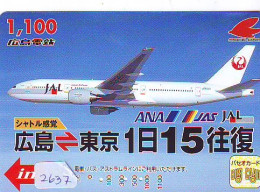 Carte JAPON * JAL * (2637) AVIATION * AIRLINE Card JAPAN AIRPLANE * FLUGZEUG * - Aviones