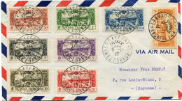 GUYANE FRANCE LIBRE LETTRE PAR AVION AFFRANCHIE AVEC LES PA 11 / 18 DEPART CAYENNE FRANCE LIBRE 9-11-43 POUR LA GUYANE - Covers & Documents