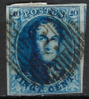 BELGIQUE Ca.1851-57:  Paire De Y&T 7a, Sup. Obl. GC 33, Nuance Bleu Foncé - 1851-1857 Médaillons (6/8)