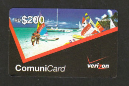 Dominican Rep, Verizon RD$200, Bayahibe Beach, Sailing, RRR - Dominicana