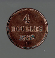 GUERNESEY - 4 DOUBLES 1889 - Guernesey