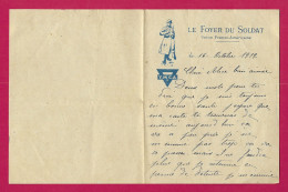 Écrit Personnel Daté D'Octobre 1919 Sur Papier à Entête Du Foyer Du Soldat - Union Franco Américaine - Documents
