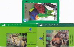 Indonesia 3 Phonecards Tamura - - - Animals - Indonesia