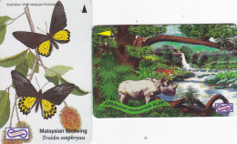 Malaysia 2 Phonecards GPT  - - - Animals, 21USBC, 98MSAD - Malesia