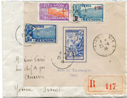 REUNION LETTRE RECOMMANDEE DEPART SAINT-DENIS 23-4-38 REUNION POUR LA FRANCE - Cartas & Documentos