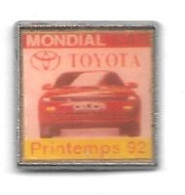 Pin's  Automobile  TOYOTA  Rouge, MONDIAL, Printemps  92 - Toyota