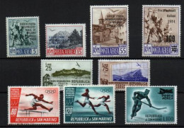 San Marino Aéreo Nº 83/5*,89**,98/9*,103/4*,106*. Año 1950/1956 - Airmail