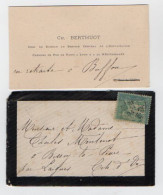 VP21.833 - BUFFON 1894 - Enveloppe & CDV De Mr Ch. BERTHUOT Chef De Bureau ...Chemins De Fer De PARIS à LYON - Visitenkarten