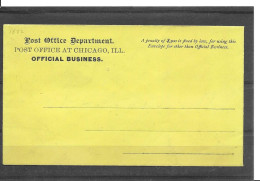 Etats Unis  Entier Postal  Neuf (enveloppe) Post Office At Chicago ,Ill Official Business - Autres & Non Classés