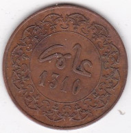 Protectorat Français. 5 Mazunas / 2 Fels HA 1310 - 1893 FEZ. En Bronze, Lec# 50 - Marocco