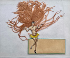 Josephine Baker SILHOUETTE, VIGNETTE, DIMENSION: 10x14,5cm , French Dancer, COSTUME MADE OF FEATHER - Other & Unclassified