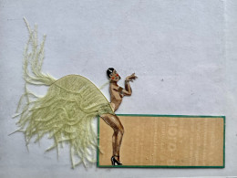 Josephine Baker SILHOUETTE, VIGNETTE, DIMENSION: 17x12cm , French Dancer, COSTUME MADE OF FEATHER - Other & Unclassified