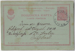 Bulgaria 1911 Postal Stationery Card Stamp 10 Stotinka Tsar Ferdinand I From Sliven To Berlin Germany - Postcards
