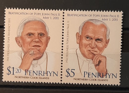2012 - Penrhyn (Cook Islands) - MNH - Beatification Of Pope John Paul II - 2 Se Tenant Stamps - Penrhyn