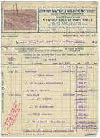 Rechnung 1921 Ernst Mayer Umschläge Und Schreibwaren Heilbronn > Gand Belgien - Drukkerij & Papieren