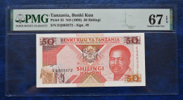 Banknotes Tanzania 50 Shilingi 1993   PMG "Superb Gem Unc 67 EPQ" P# 23 - Tansania