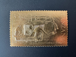 Tanzanie Tanzania 1985 Mi. ? 5'00 Gold Or 100th Anniversary Automobile Car Voiture Auto Rolls Royce Phantom - Tanzania (1964-...)