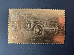 Tanzanie Tanzania 1985 Mi. ? 10'00 Gold Or 100th Anniversary Automobile Car Voiture Auto Rolls Royce Phantom - Voitures