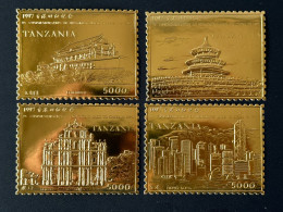 Tanzanie Tanzania 1997 Mi. ? Gold Or 100th Anniversary In Commemoration Of Hong Kong Back To China Temple Heaven Macau - Andere & Zonder Classificatie