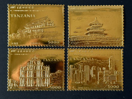 Tanzanie Tanzania 1997 Mi. ? Gold Or 100th Anniversary In Commemoration Of Hong Kong Back To China Temple Heaven Macau - Monumenten