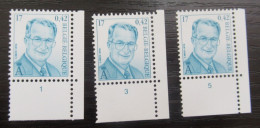 2963 'Koning Albert II' -  Plaatnummers 1, 3 En 5 - Postfris ** - 1991-2000