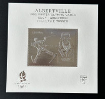 Guyane Guyana 1992 Mi. Bl. 226 Silver Argent Olympic Games Albertville 1992 Edgar Grospiron Ski Jeux Olympiques Genova - Guyane (1966-...)